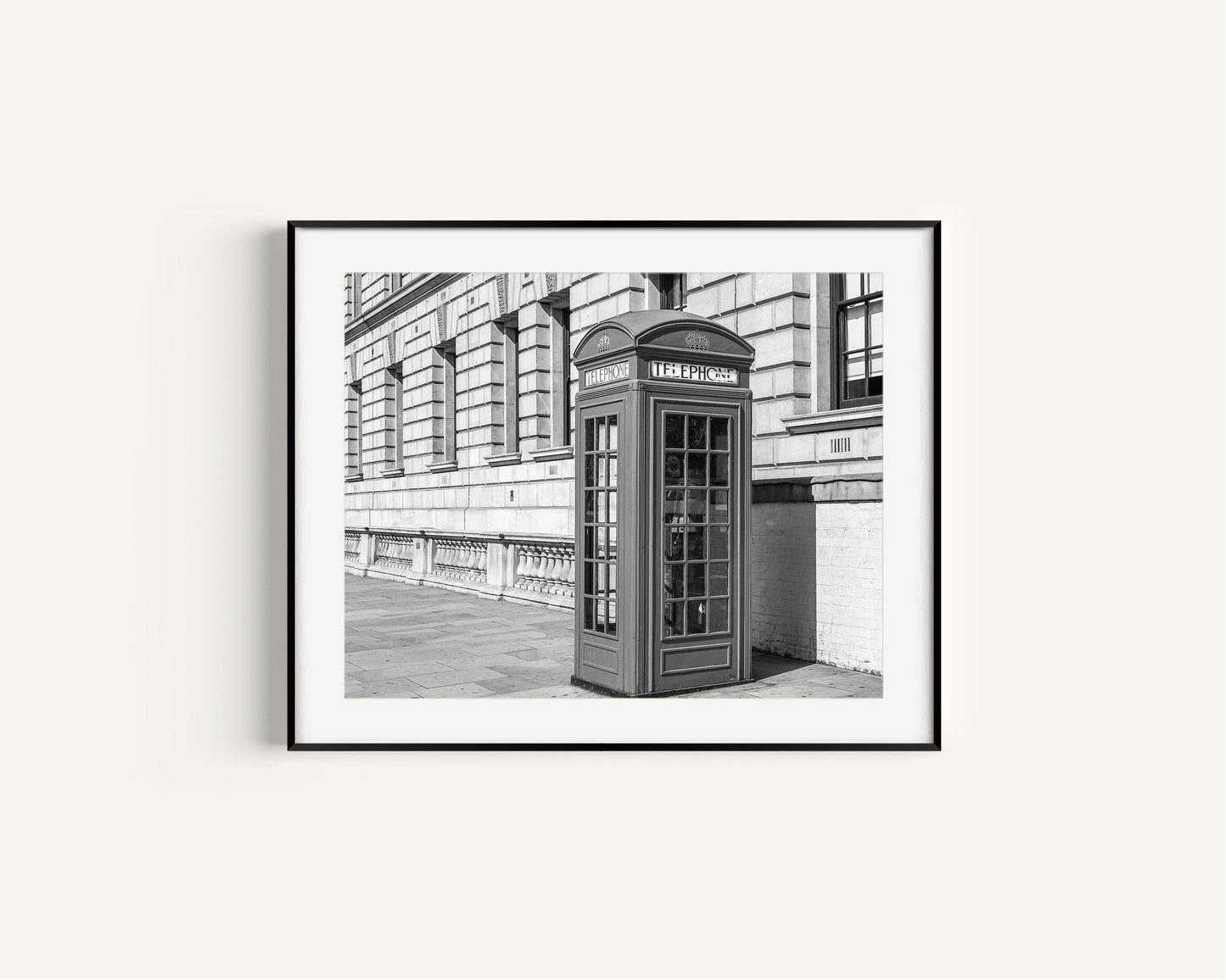 Black and White Telephone Booth III | London Photography Print - Departures Print Shop