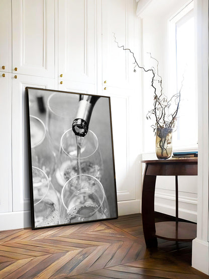 Black and White Wine Bottle Photography Print | Napa Valley Wine Print - Departures Print Shop