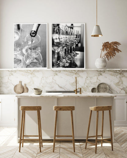 Black and White Wine Print Set - Departures Print Shop