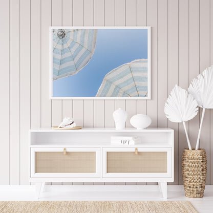Coastal Blues Beach Umbrella Print IV