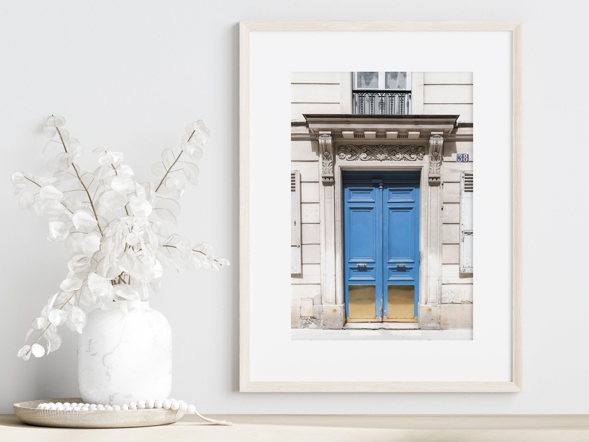 Blue Paris Door Print | Paris Photography Print - Departures Print Shop