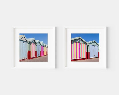 Brighton Beach Huts Square Print | Beach Photography Print - Departures Print Shop