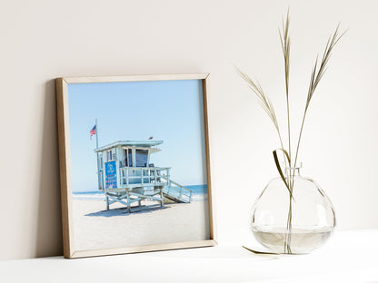 Lifeguard Tower Square Beach Print