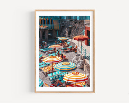 Capri Beach Club Umbrellas | Amalfi Coast Italy Photography - Departures Print Shop