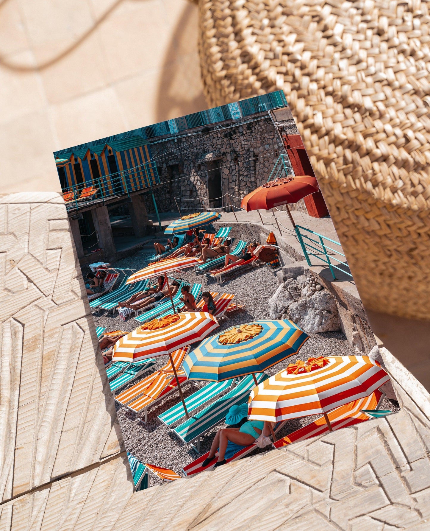 Capri Beach Club Umbrellas | Amalfi Coast Italy Photography - Departures Print Shop