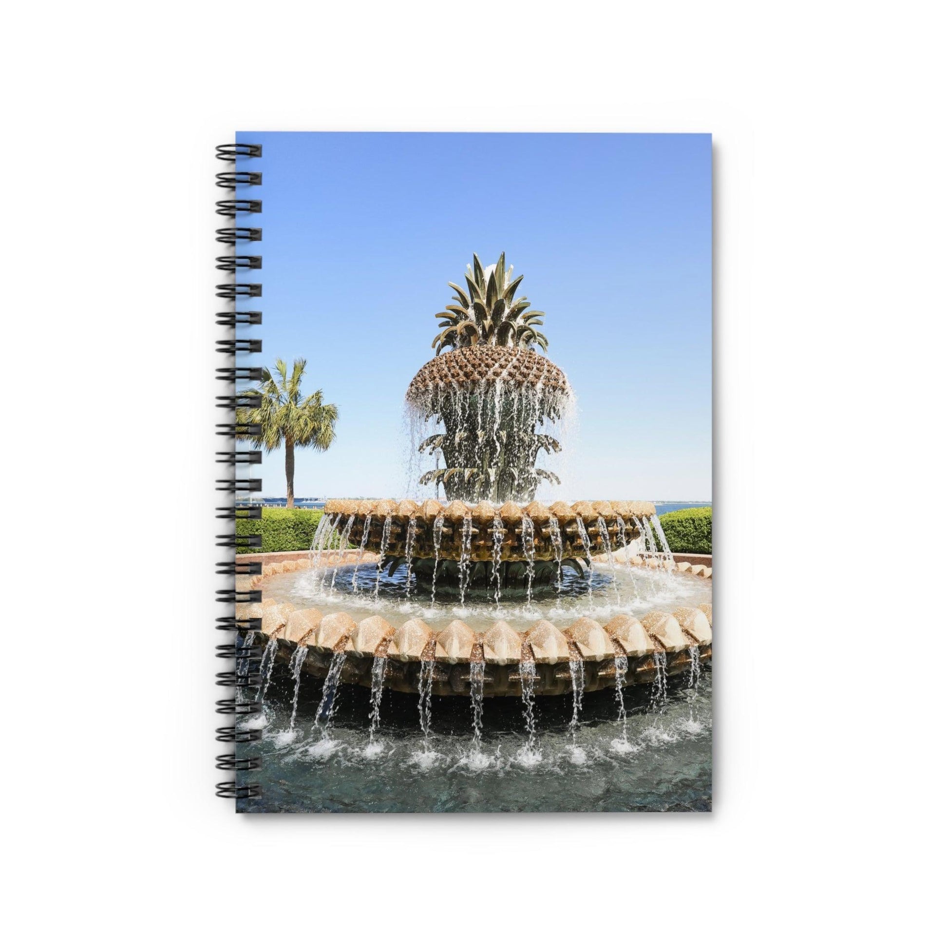 Charleston Pineapple Fountain Spiral Notebook - Departures Print Shop