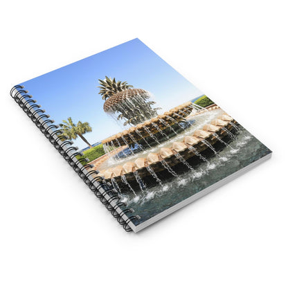 Charleston Pineapple Fountain Spiral Notebook - Departures Print Shop