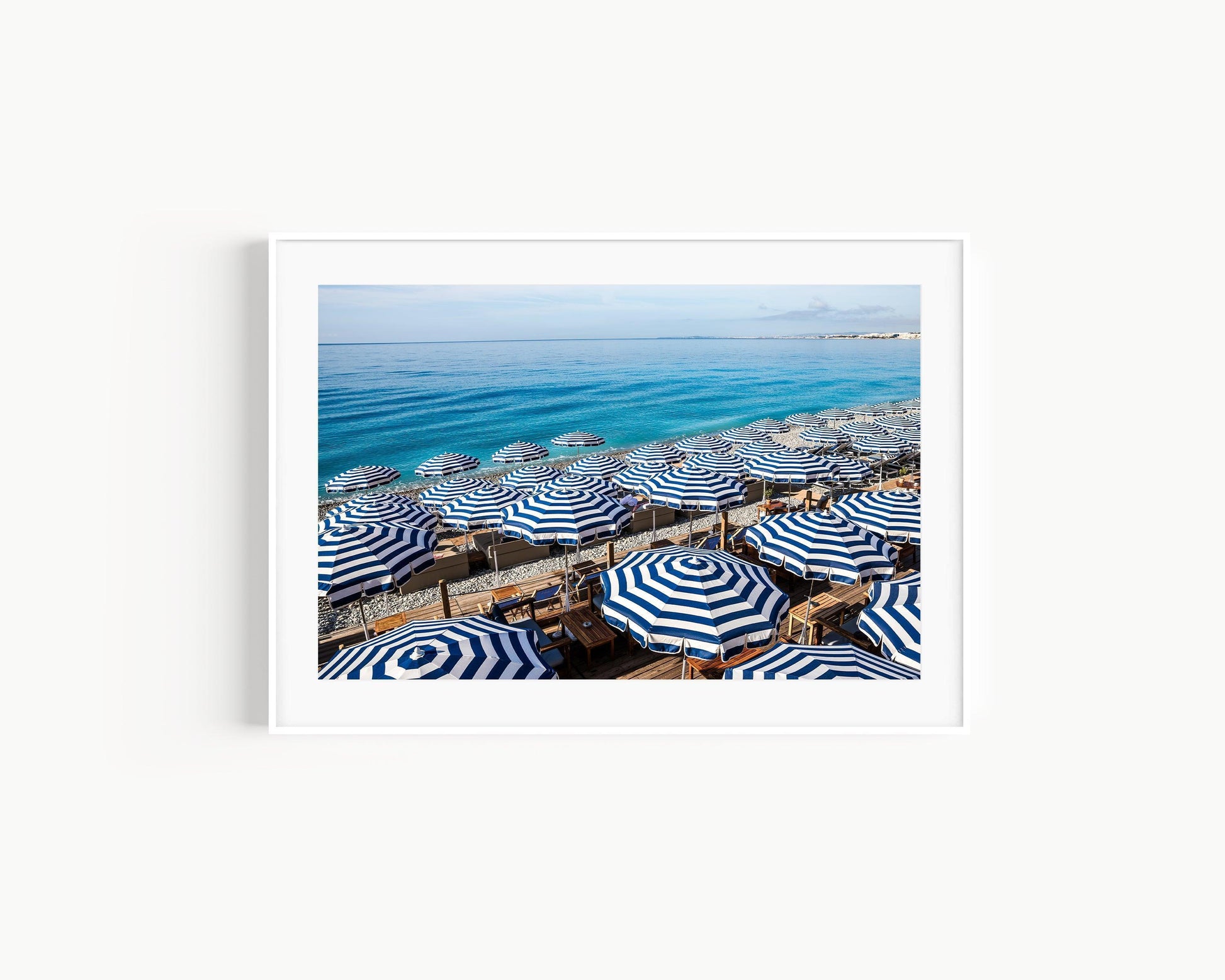 Cote d'Azur Beach Club Umbrellas III | French Riviera Photography Print - Departures Print Shop