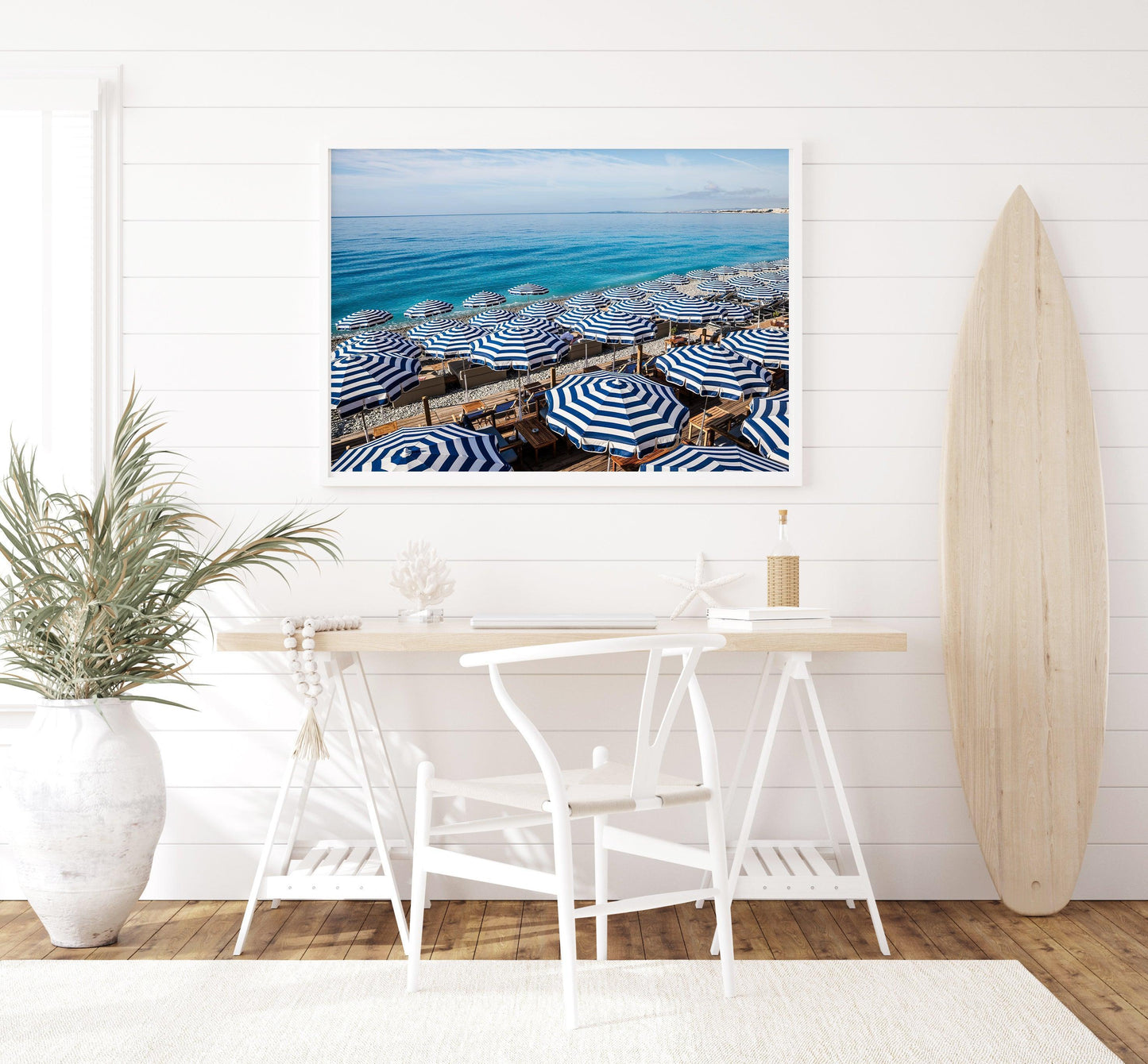 Cote d'Azur Beach Club Umbrellas III | French Riviera Photography Print - Departures Print Shop