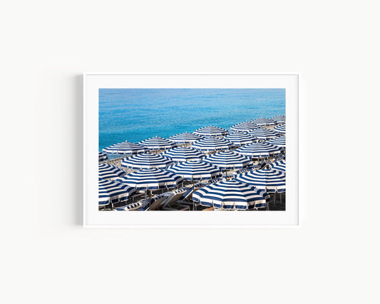 Cote d'Azur Beach Club Umbrellas IV | French Riviera Photography Print - Departures Print Shop