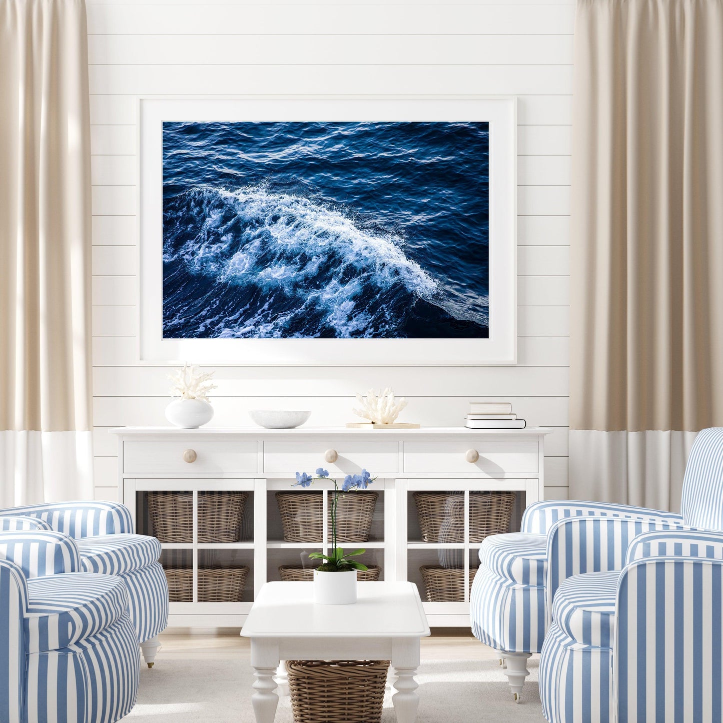 Deep Blue Ocean Waves | Beach Photography Print - Departures Print Shop