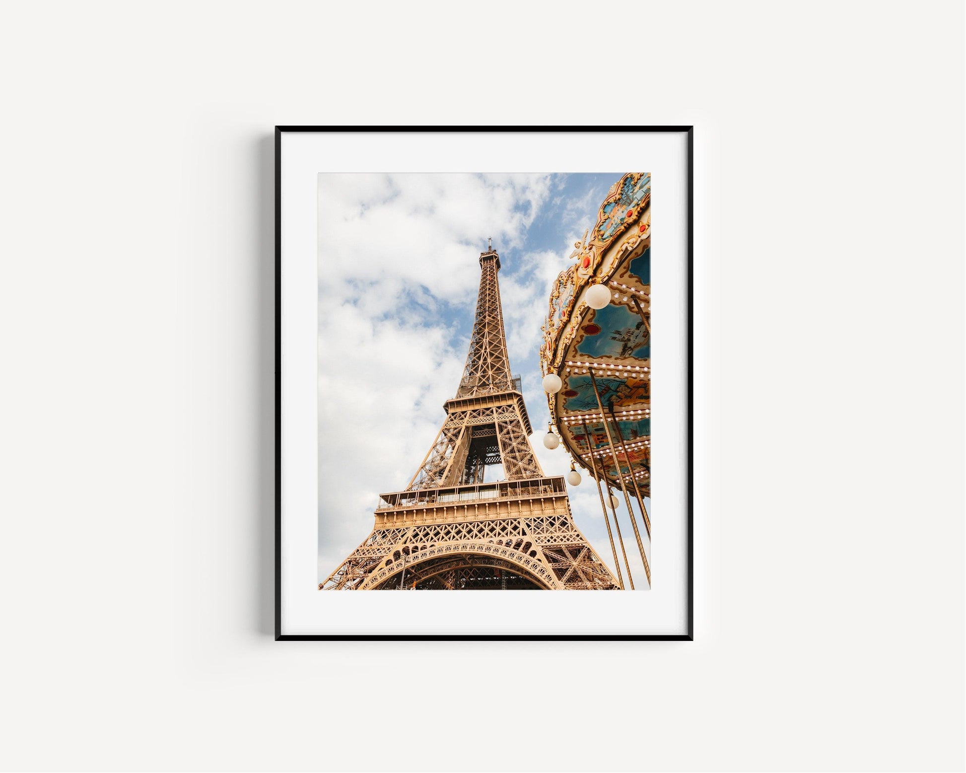 Eiffel Tower Carousel Paris Photography Print - Departures Print Shop