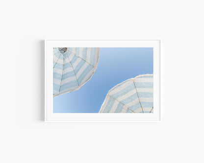 Coastal Blues Beach Umbrella Print IV