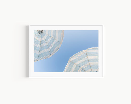 Coastal Blues Beach Umbrella Print IV