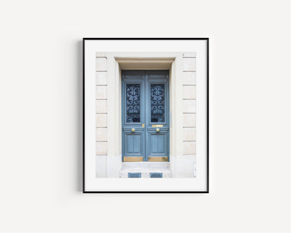 French Blue Paris Door Photography Print - Departures Print Shop