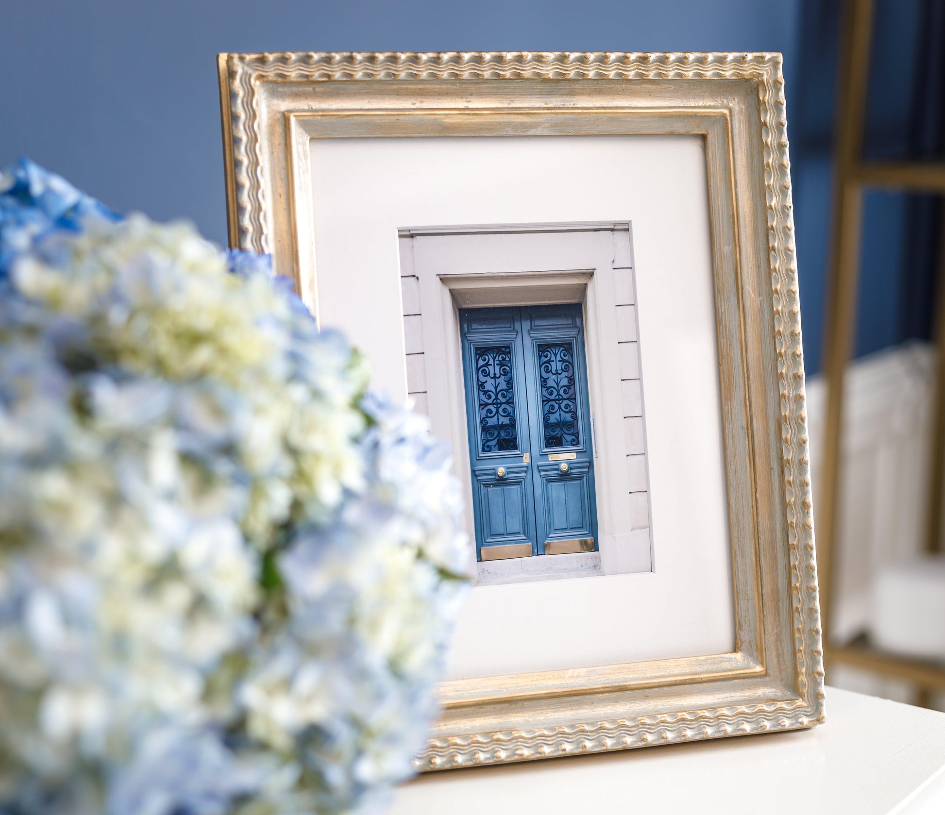 French Blue Paris Door Photography Print - Departures Print Shop