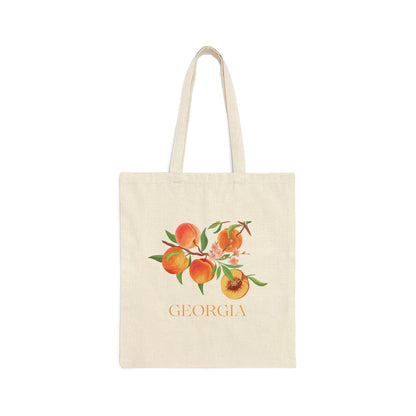 Georgia Peach Canvas Tote Bag - Departures Print Shop
