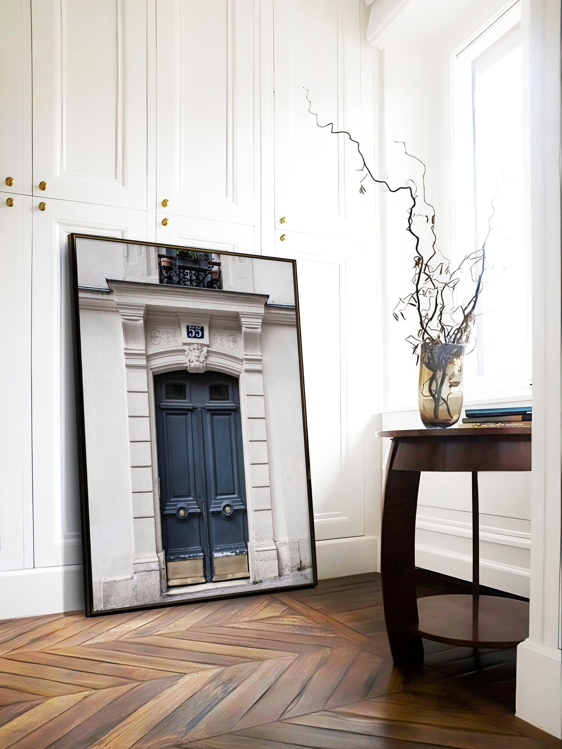 Gray Paris Door Print | Paris Photography Print - Departures Print Shop