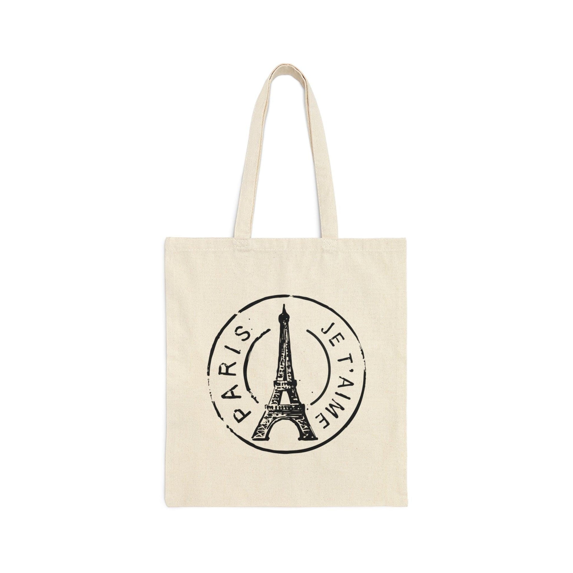 Je T'aime Paris Canvas Tote Bag - Departures Print Shop