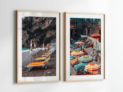 Positano Beach Umbrellas | Amalfi Coast Italy Photography - Departures Print Shop