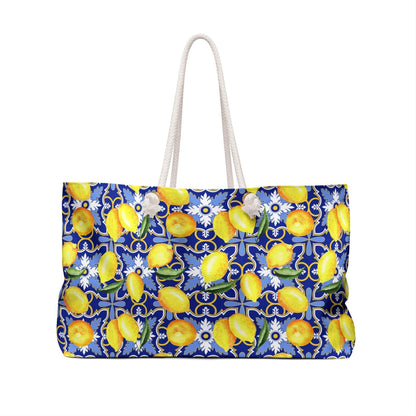 See You In Santorini | Lemon Print Beach Bag - Departures Print Shop