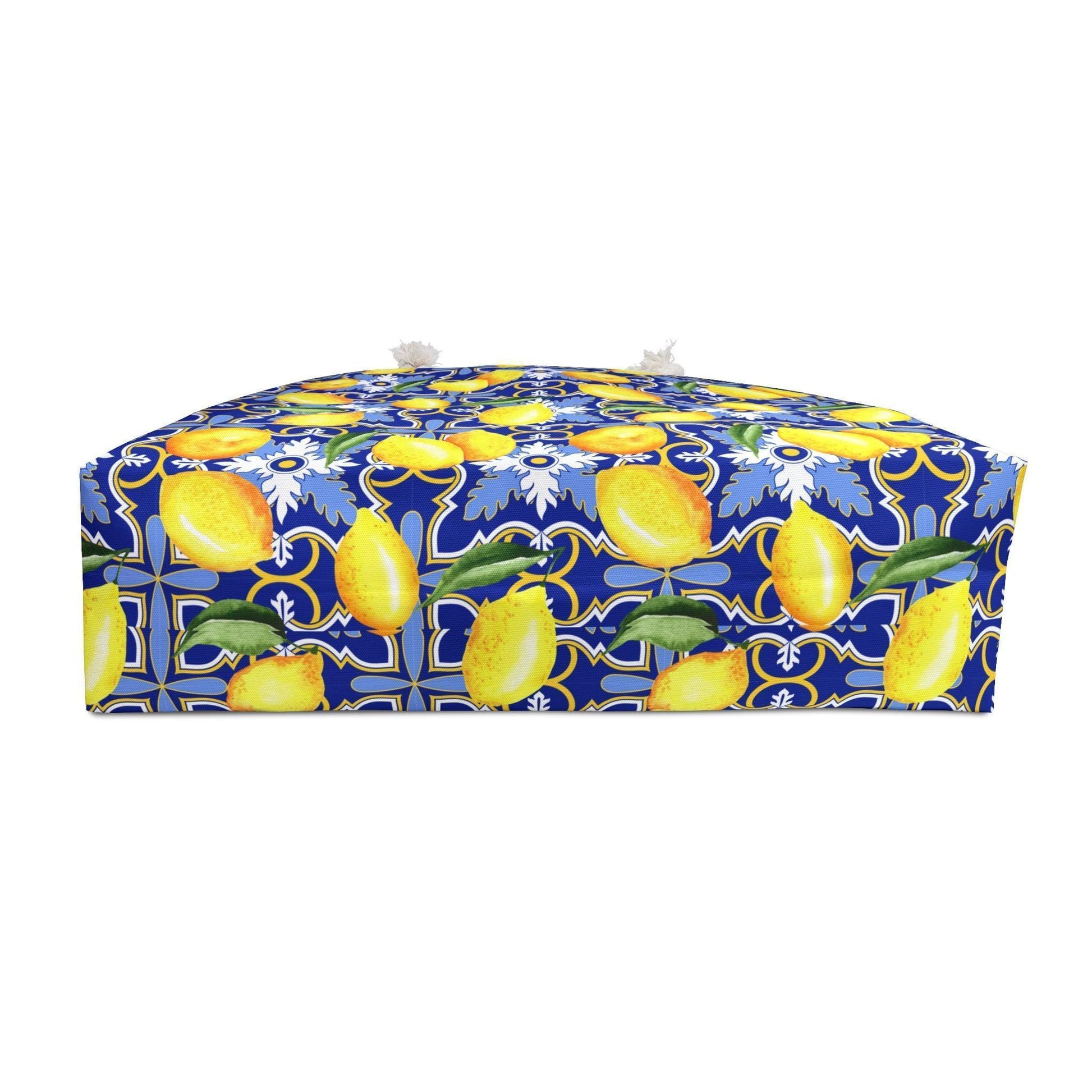 See You In Santorini | Lemon Print Beach Bag - Departures Print Shop