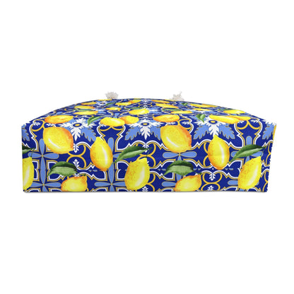 See You In Santorini | Lemon Print Beach Bag - Departures Print Shop
