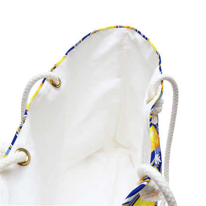 See You In Santorini | Lemon Print Beach Bag - Departures Print Shop