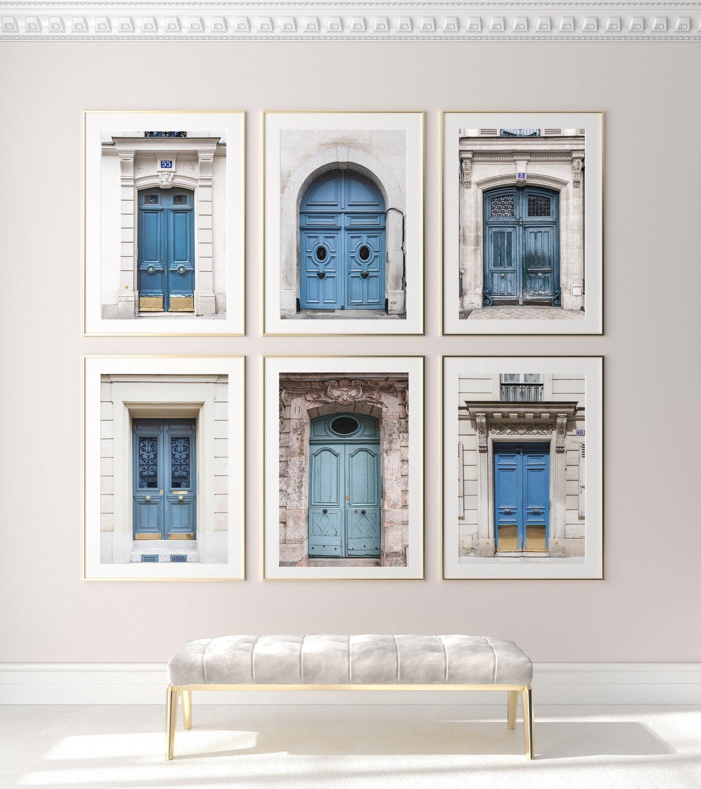 Set of Six Paris Door Prints - Departures Print Shop