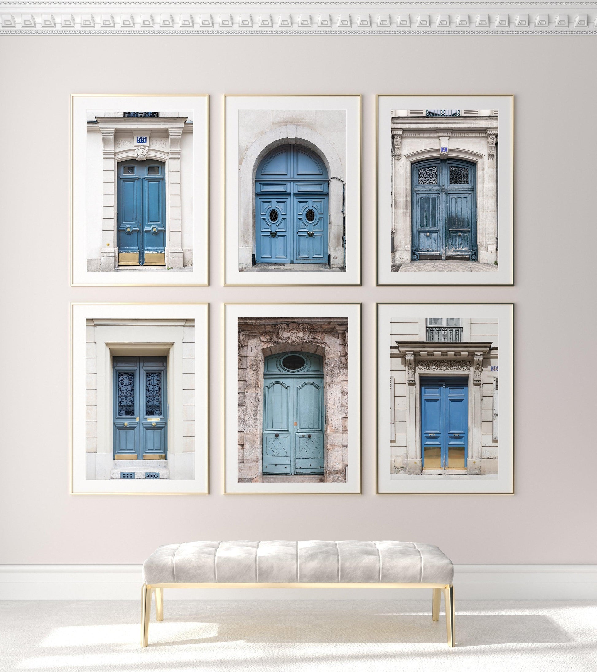 Set of Six Paris Door Prints - Departures Print Shop