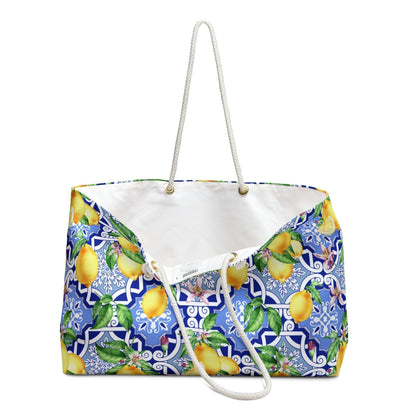 Sicilian Summer | Lemon Print Beach Bag - Departures Print Shop