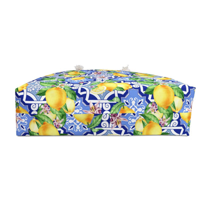 Sicilian Summer | Lemon Print Beach Bag - Departures Print Shop
