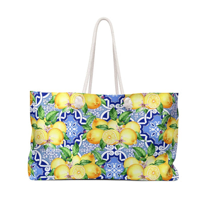 Summer in Positano | Lemon Print Beach Bag - Departures Print Shop