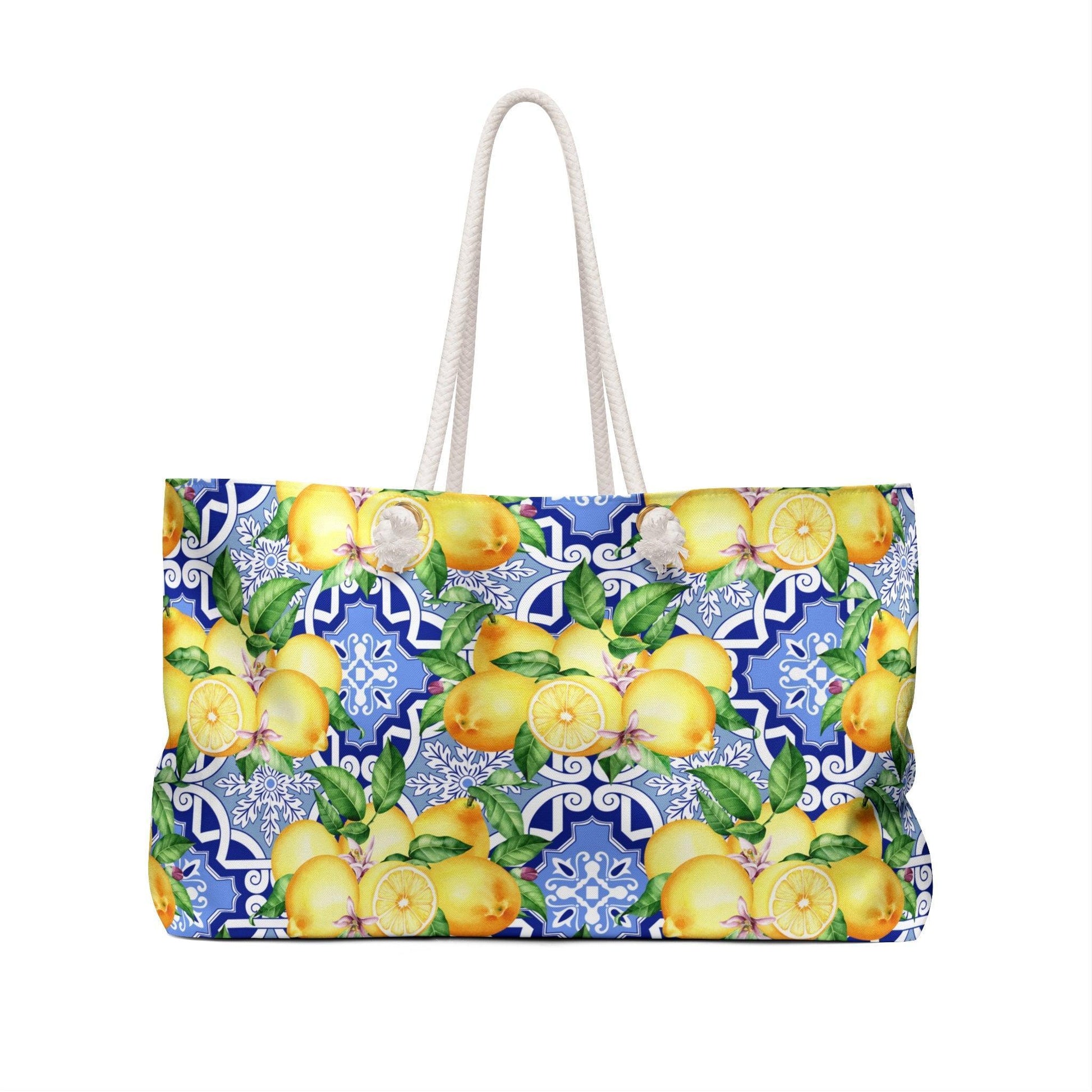 Summer in Positano | Lemon Print Beach Bag - Departures Print Shop