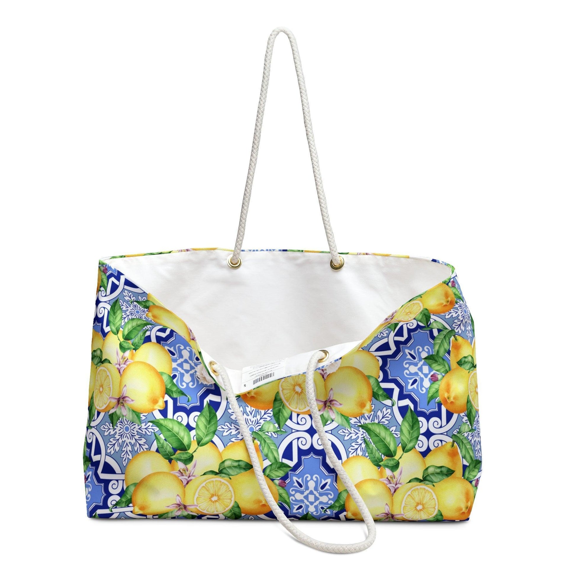 Summer in Positano | Lemon Print Beach Bag - Departures Print Shop