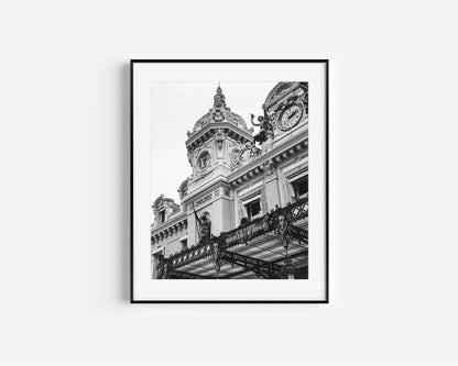 B&W Monte Carlo Casino | Monaco Travel Print - Departures Print Shop