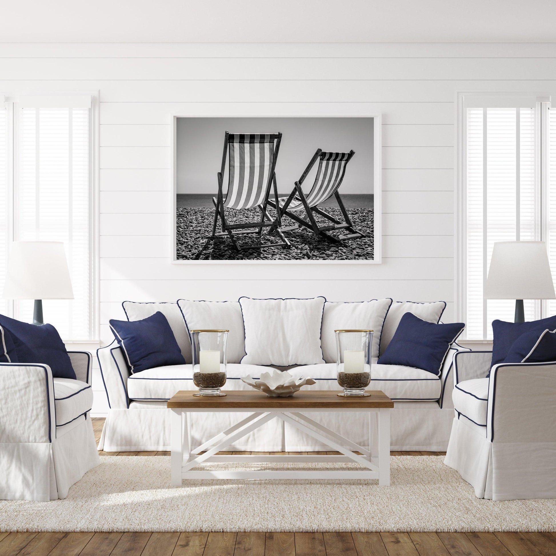 B&W Beach Chairs | Beach Print - Departures Print Shop