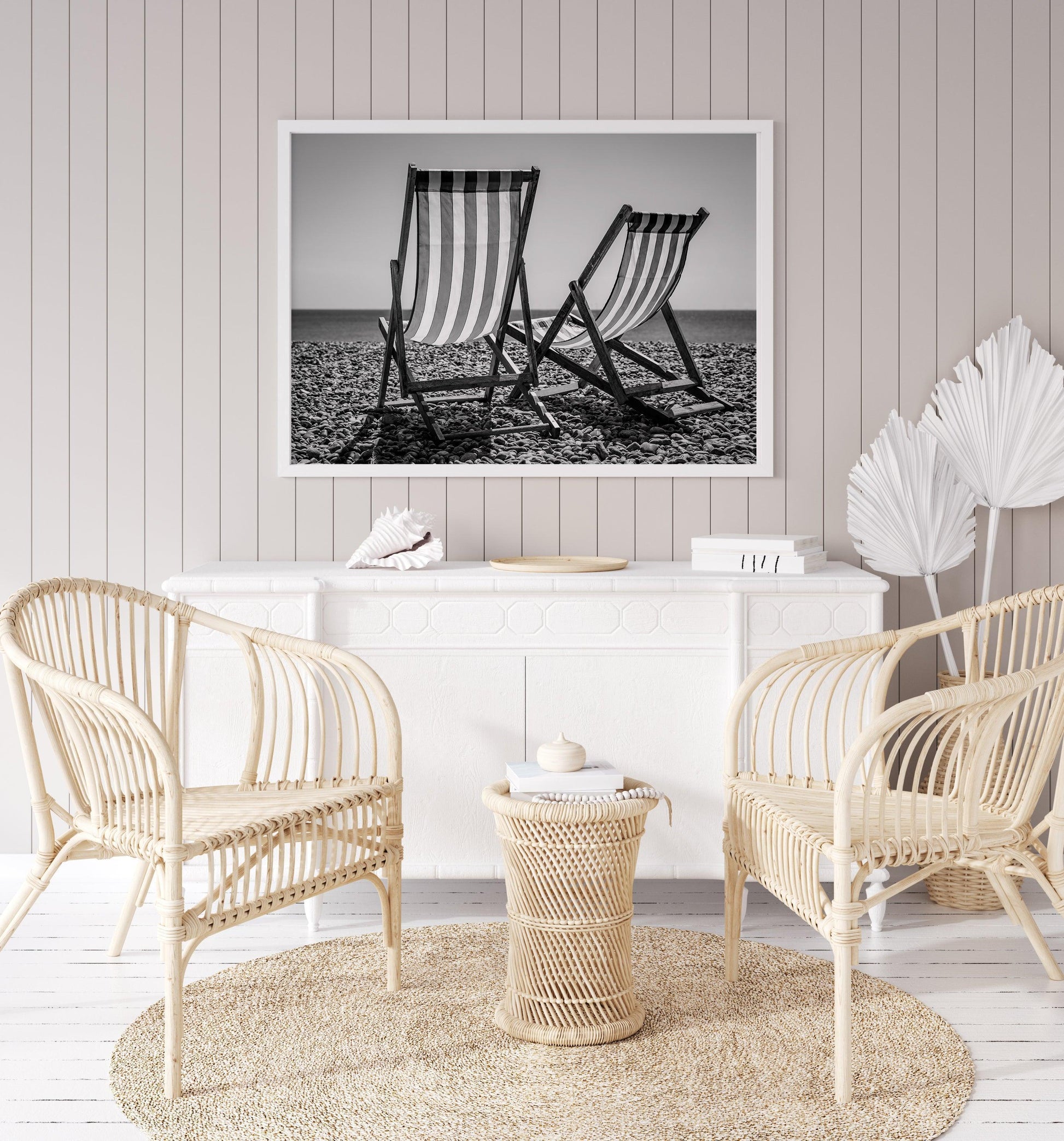 B&W Beach Chairs | Beach Print - Departures Print Shop