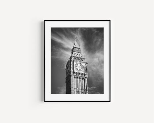 Black and White Big Ben | London Print - Departures Print Shop