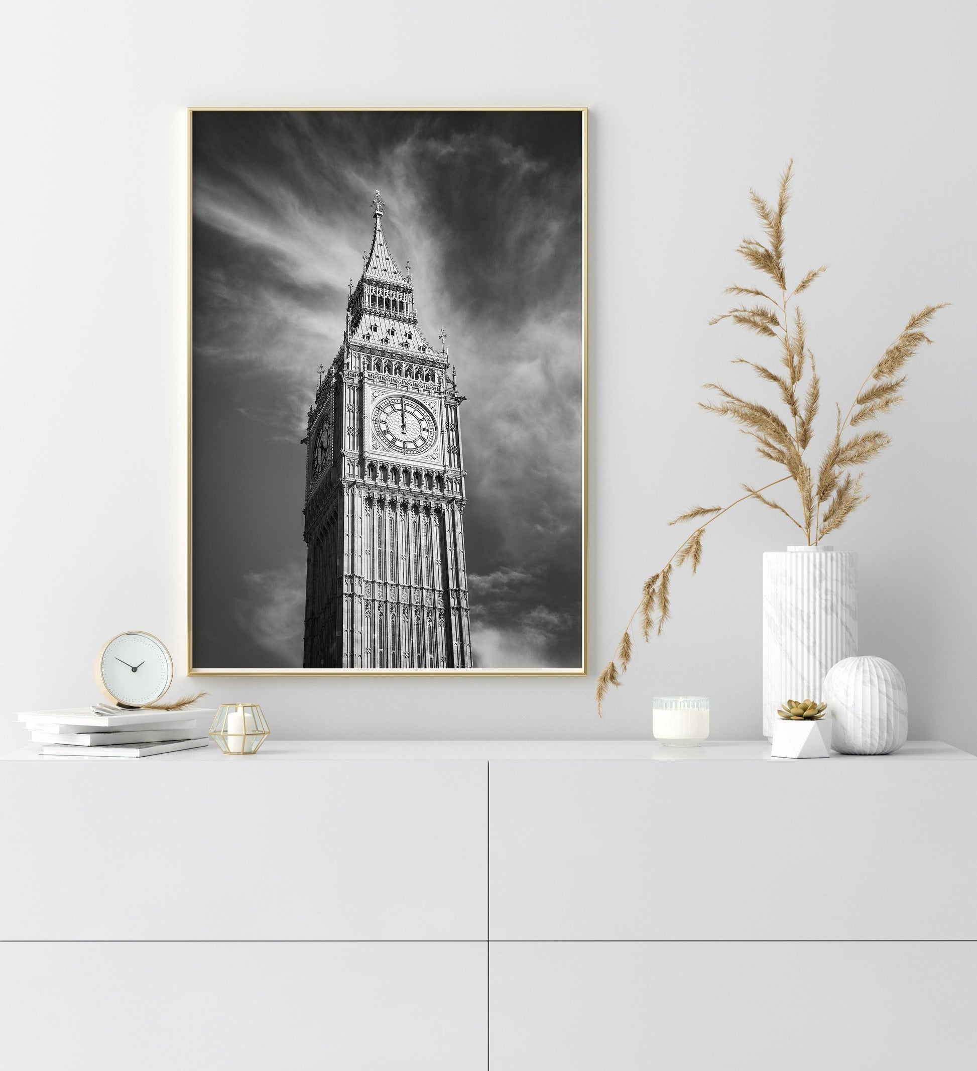 Black and White Big Ben | London Print - Departures Print Shop