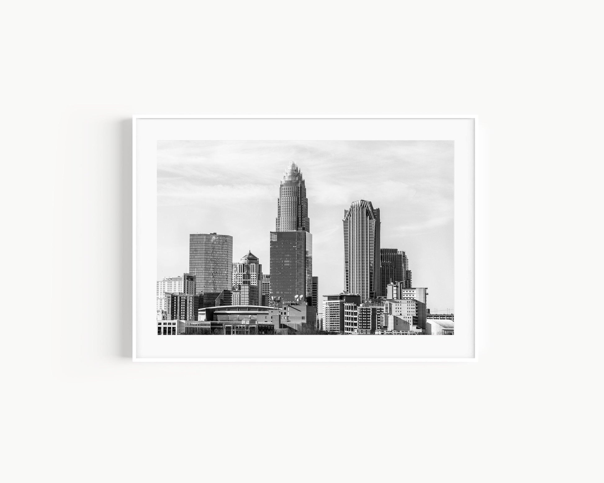 Black and White Charlotte Skyline Print III | Charlotte Photography Print - Departures Print Shop