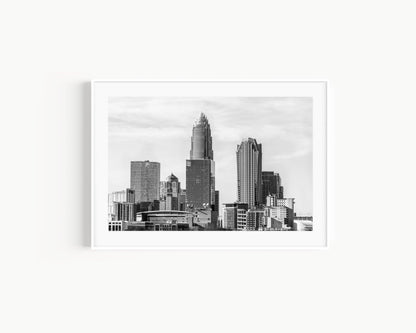 Black and White Charlotte Skyline Print III | Charlotte Photography Print - Departures Print Shop
