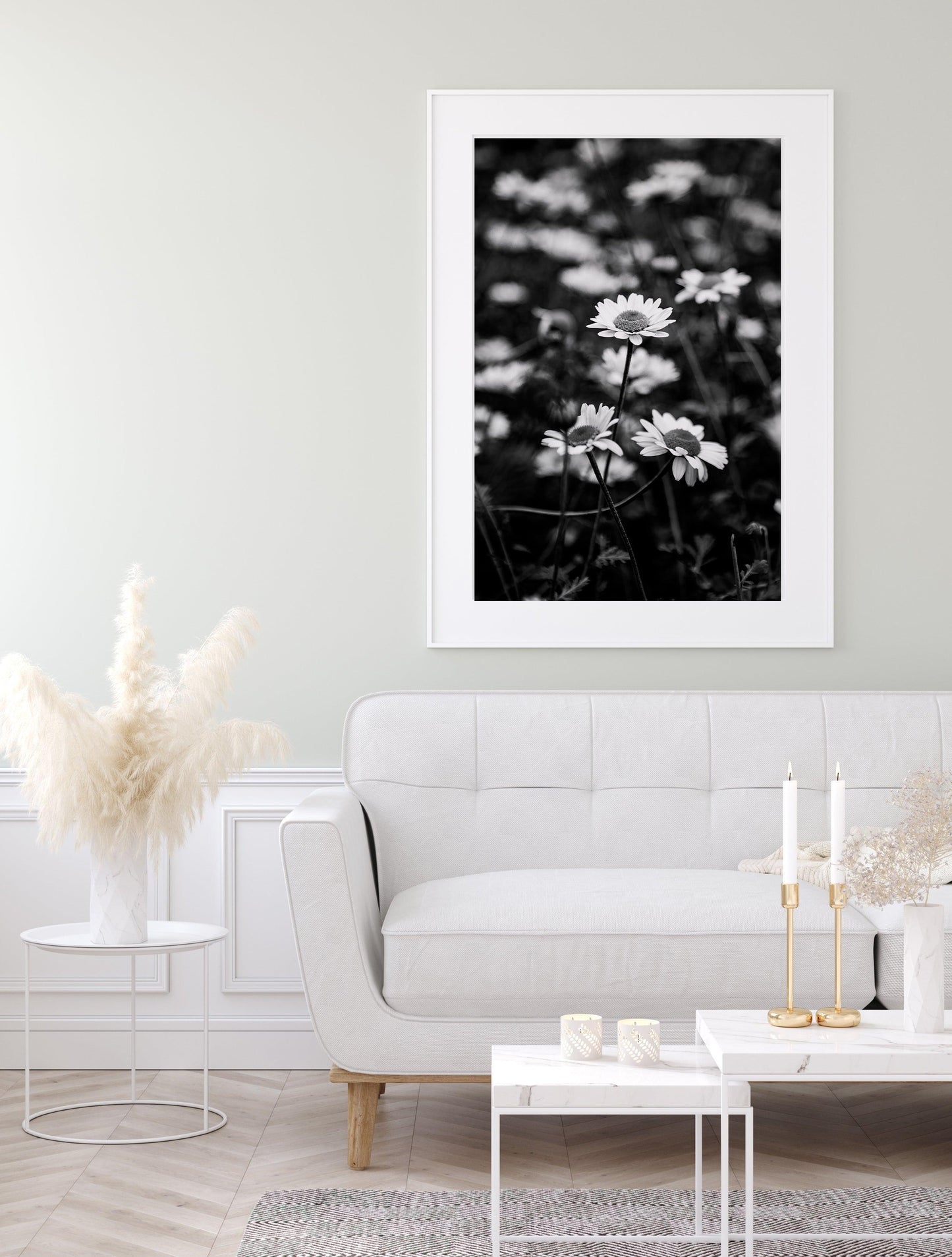 Black and white daisy photography print, black and white floral print, black and white flower photography print