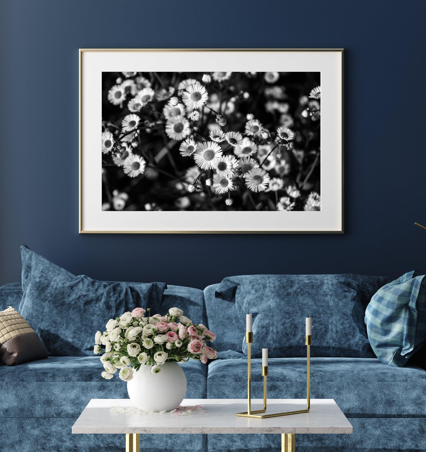 Black and White Daisies Photography | Floral Print - Departures Print Shop