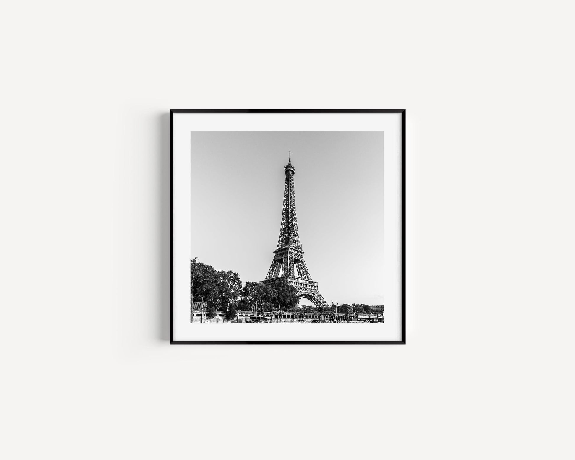 B&W Eiffel Tower | Square Paris Print - Departures Print Shop