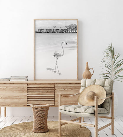 B&W Flamingos | Flamingo Print - Departures Print Shop