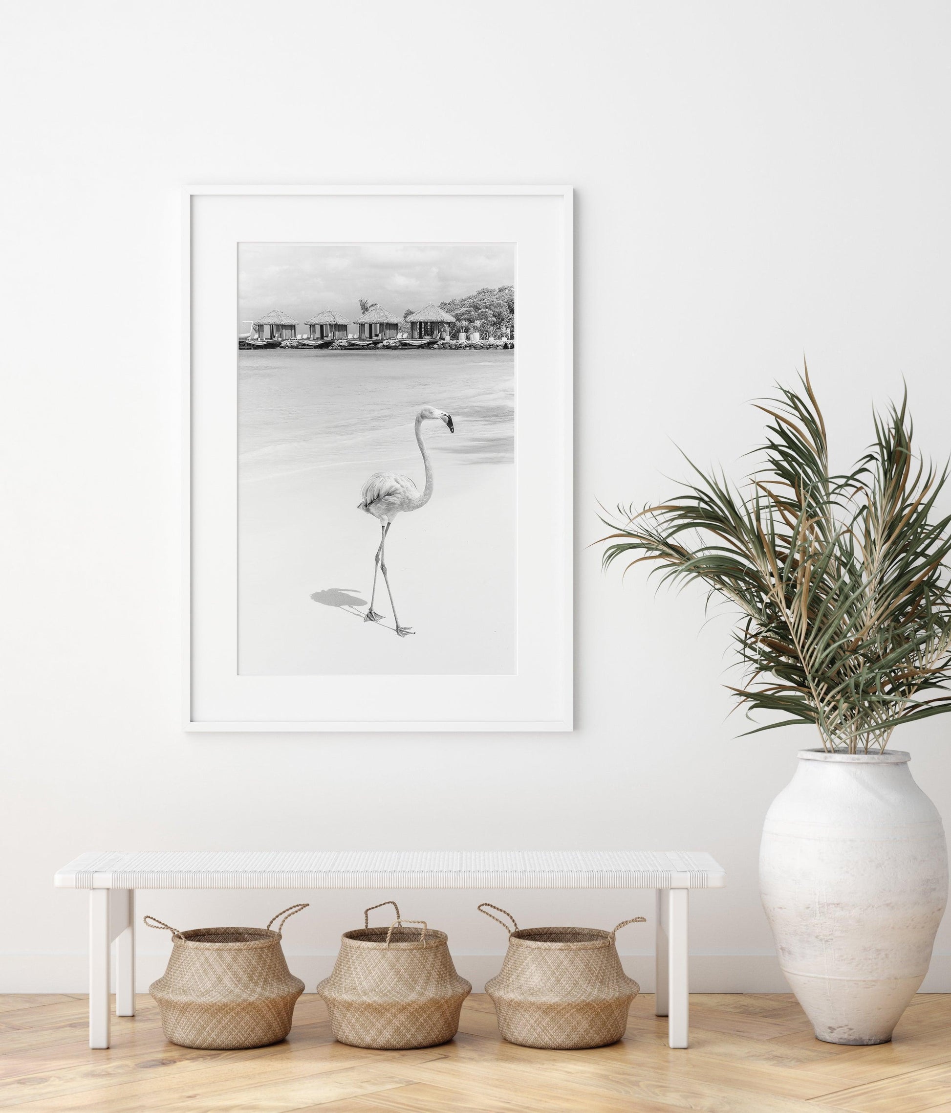 B&W Flamingos | Flamingo Print - Departures Print Shop