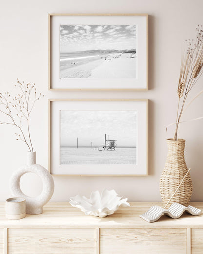 Black and White Lifeguard Station Photography Print | Beach Photography Print - Departures Print Shop