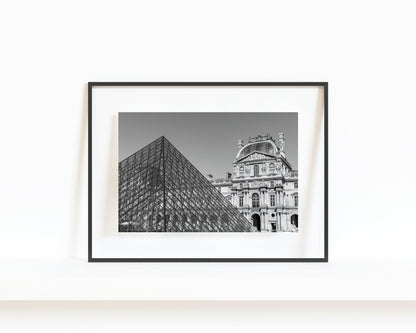 B&W Louvre Museum Pyramid II | Paris Print - Departures Print Shop