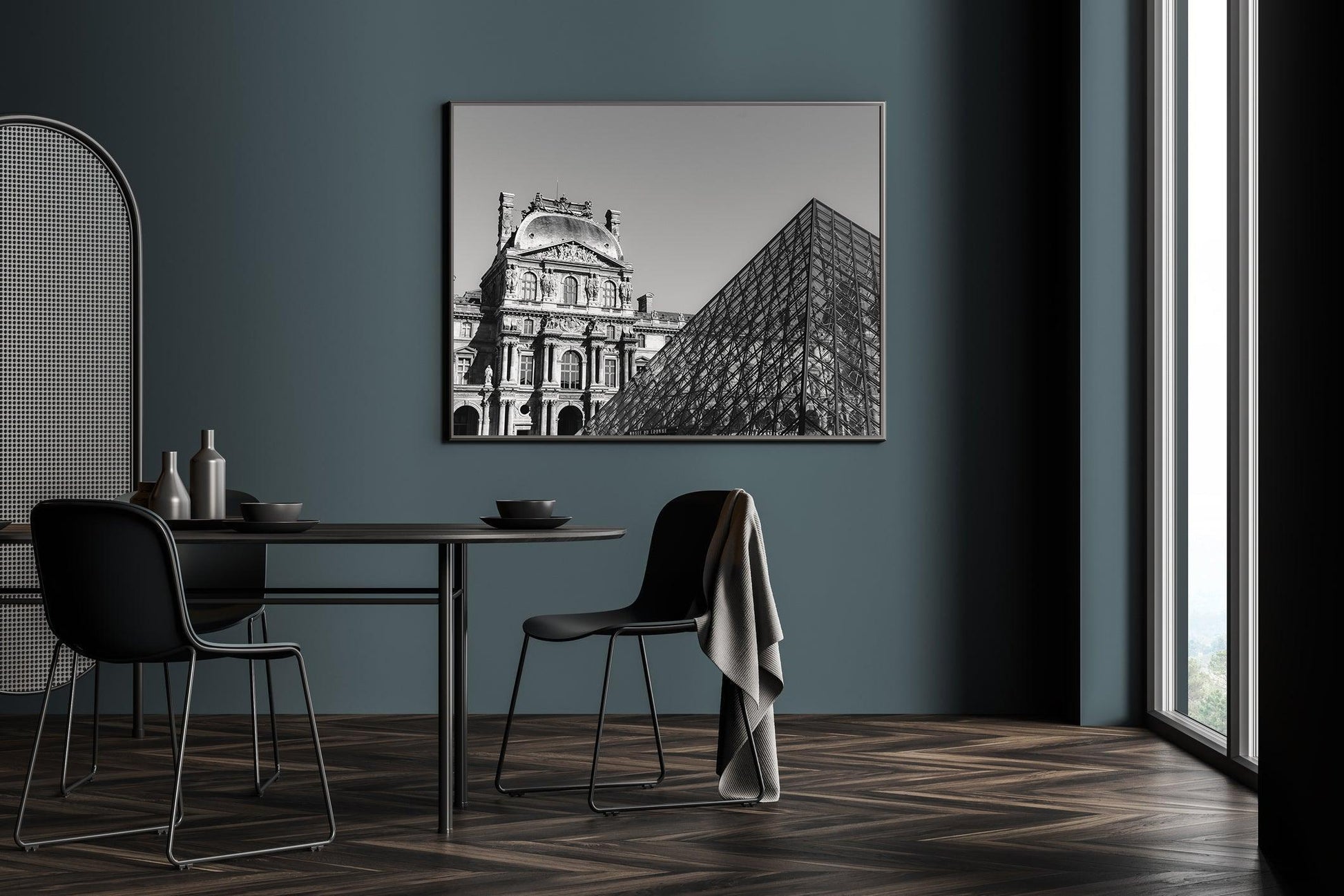 Black and White Louvre Museum Pyramid | Paris Photography Print - Departures Print Shop